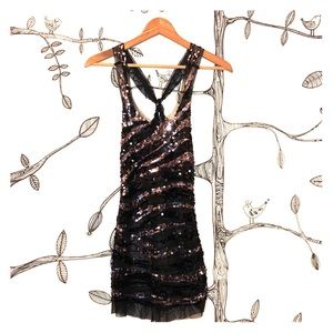 XS - Zebra stripe - Sequin tank top